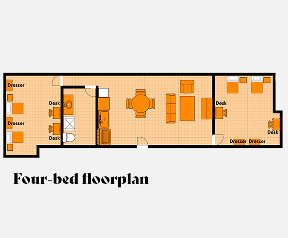 Manor hall two-bedroom floorplan