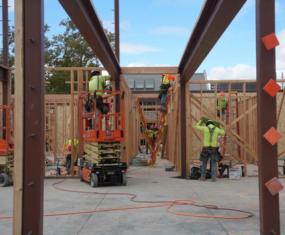 Southwest Hall under construction