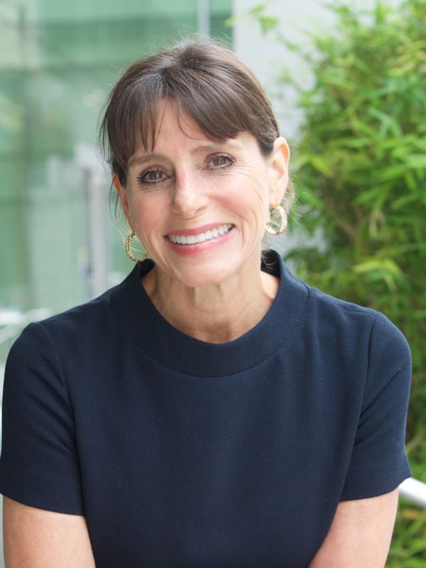 woman with hair pulled back