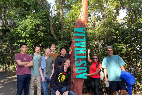 group photo with students in Australia