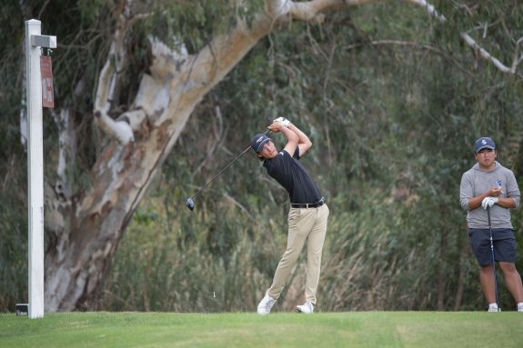 Pacific men's golfer tees off