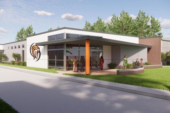rendering of the south campus small gym into the sports medicine facility 