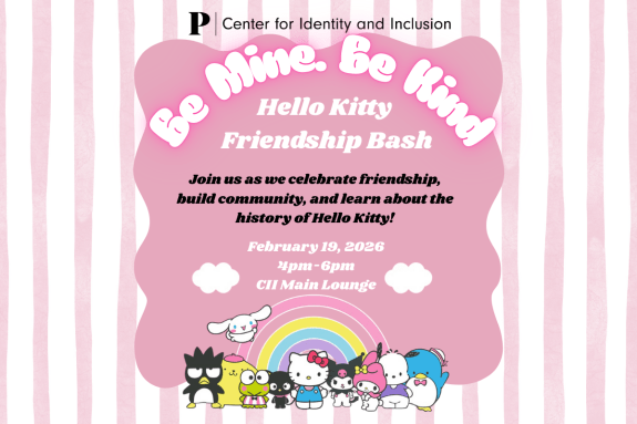 Be Mine, Be Kind Hello Kitty Friendship Bash February 19th, 2026 from 4-6 pm in the CII Main Lounge