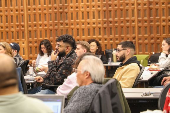 Students in audience listening.