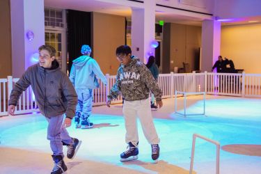 students ice skating