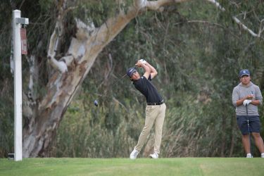 Pacific men's golfer tees off
