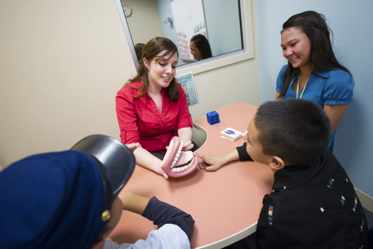 students in SLP clinic