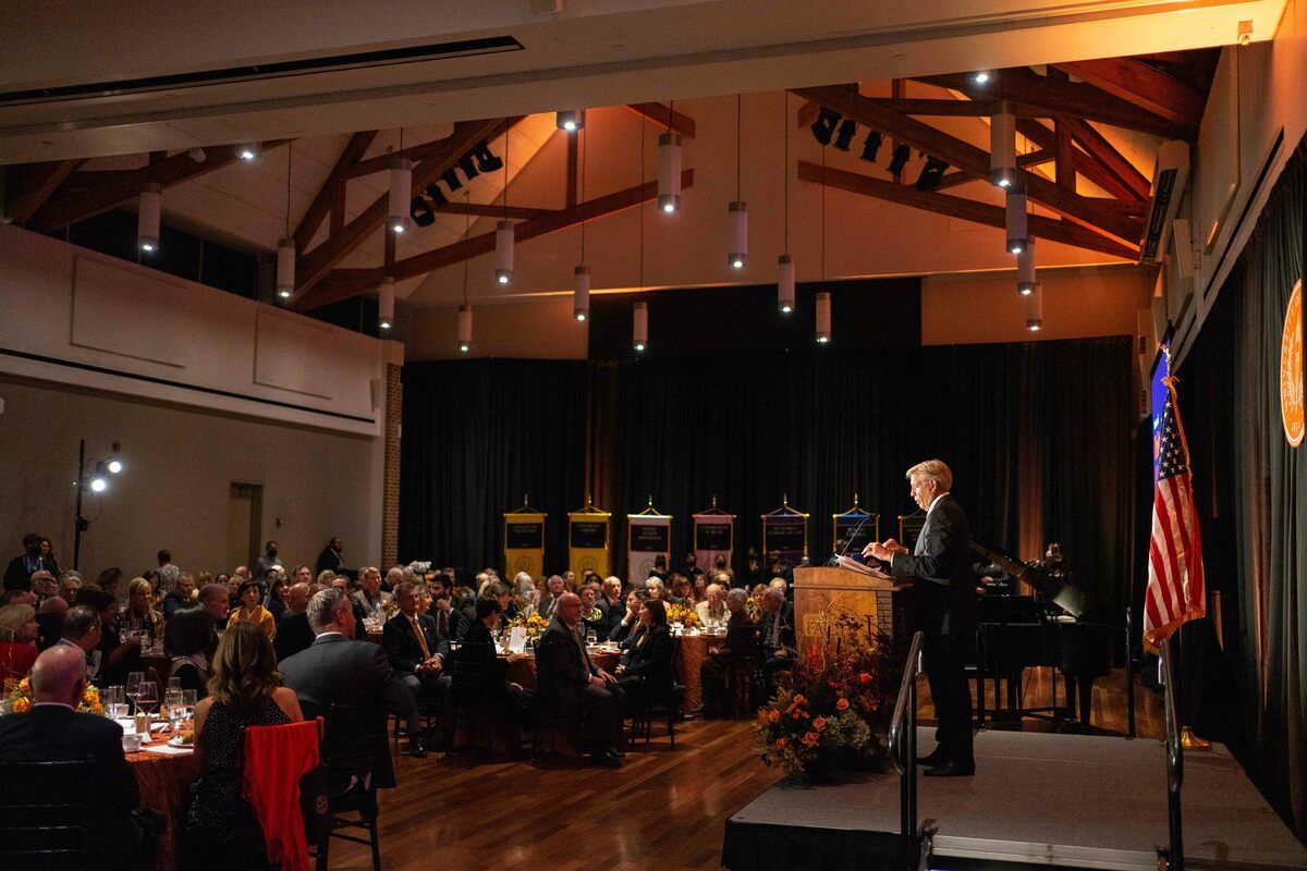The president in the DUC Ballroom
