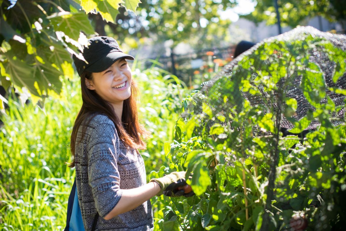 Student in the garden