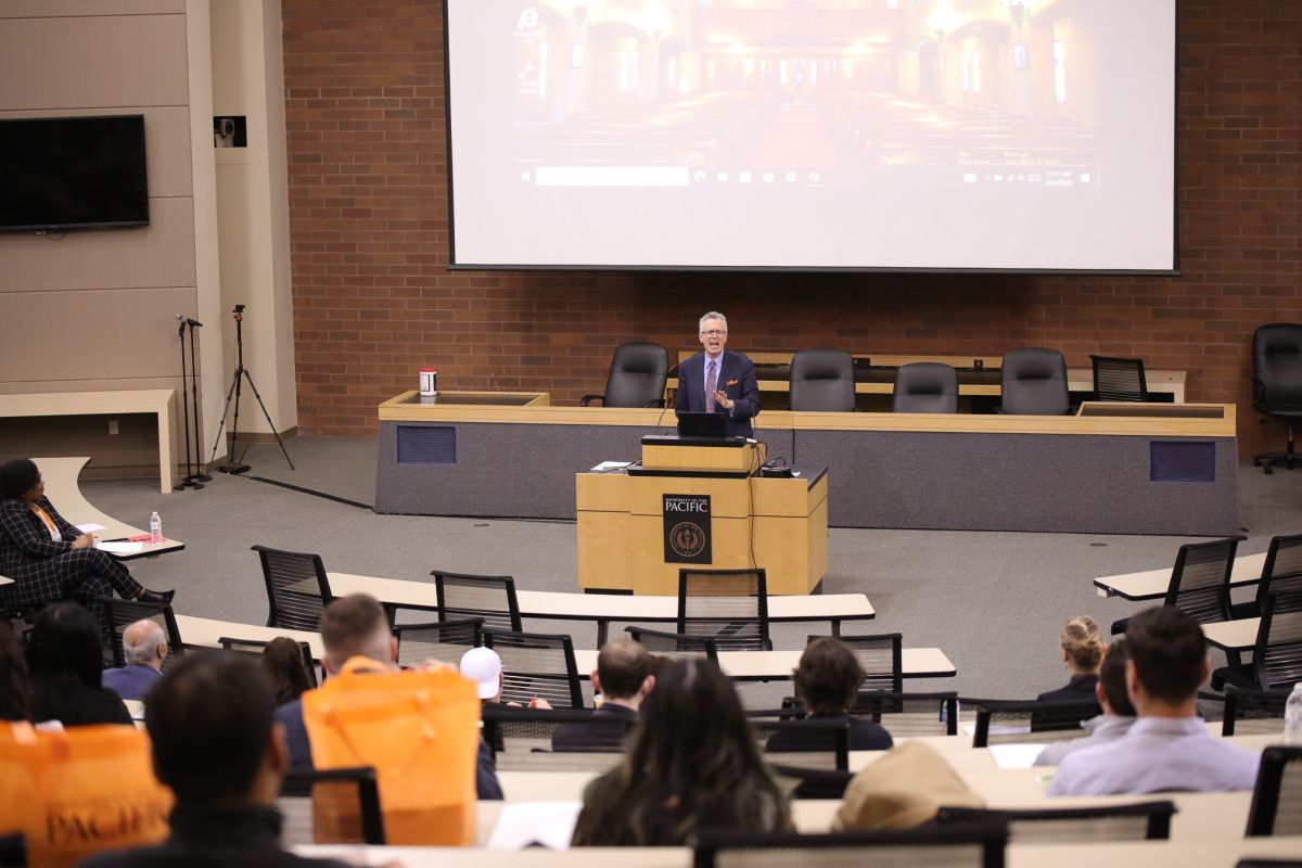 lecture hall, professor at the podium