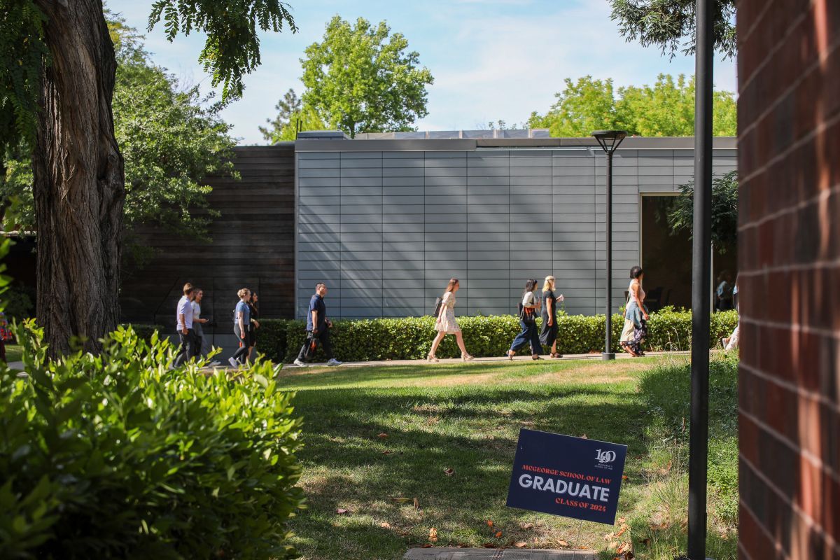 students walking on campus
