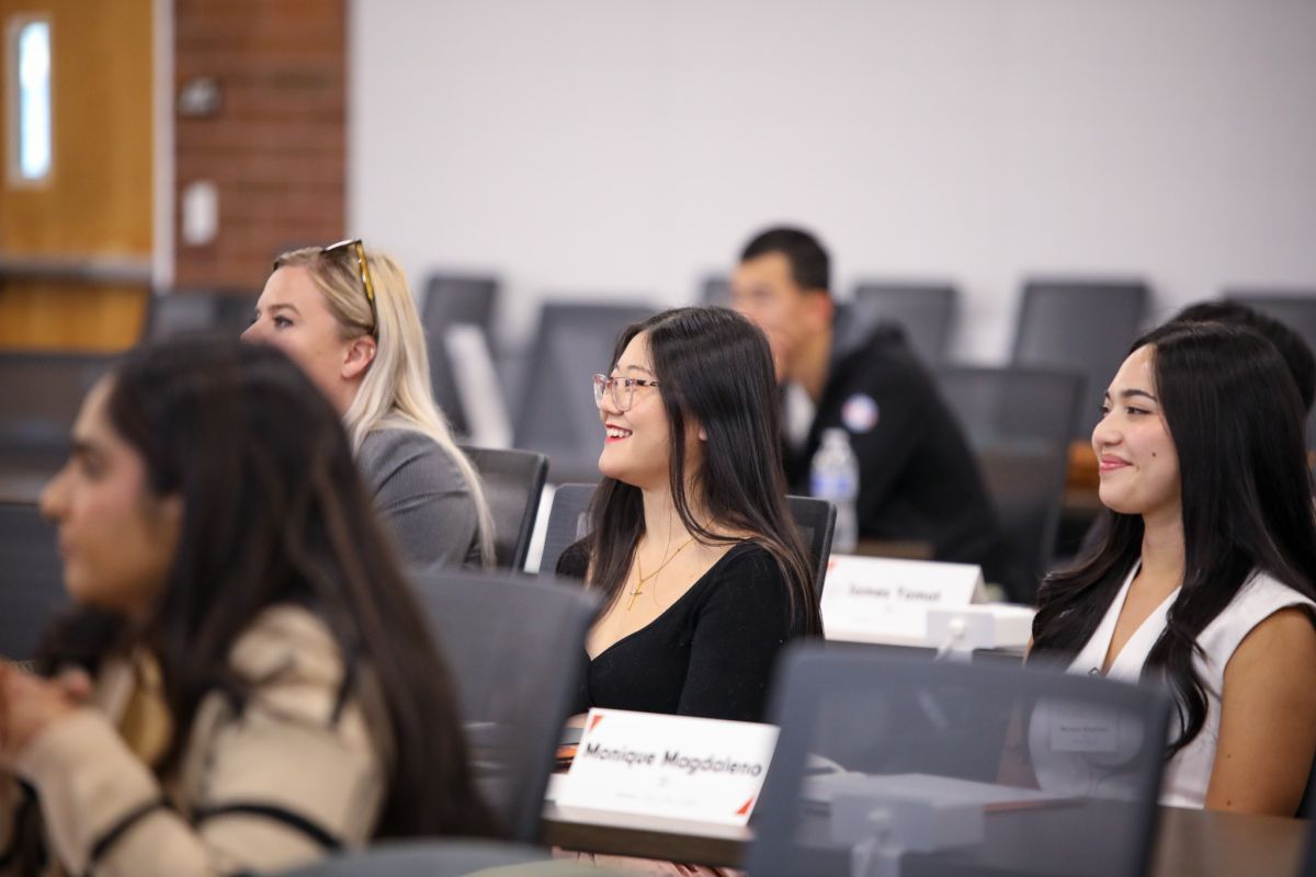 student sitting in a lecture