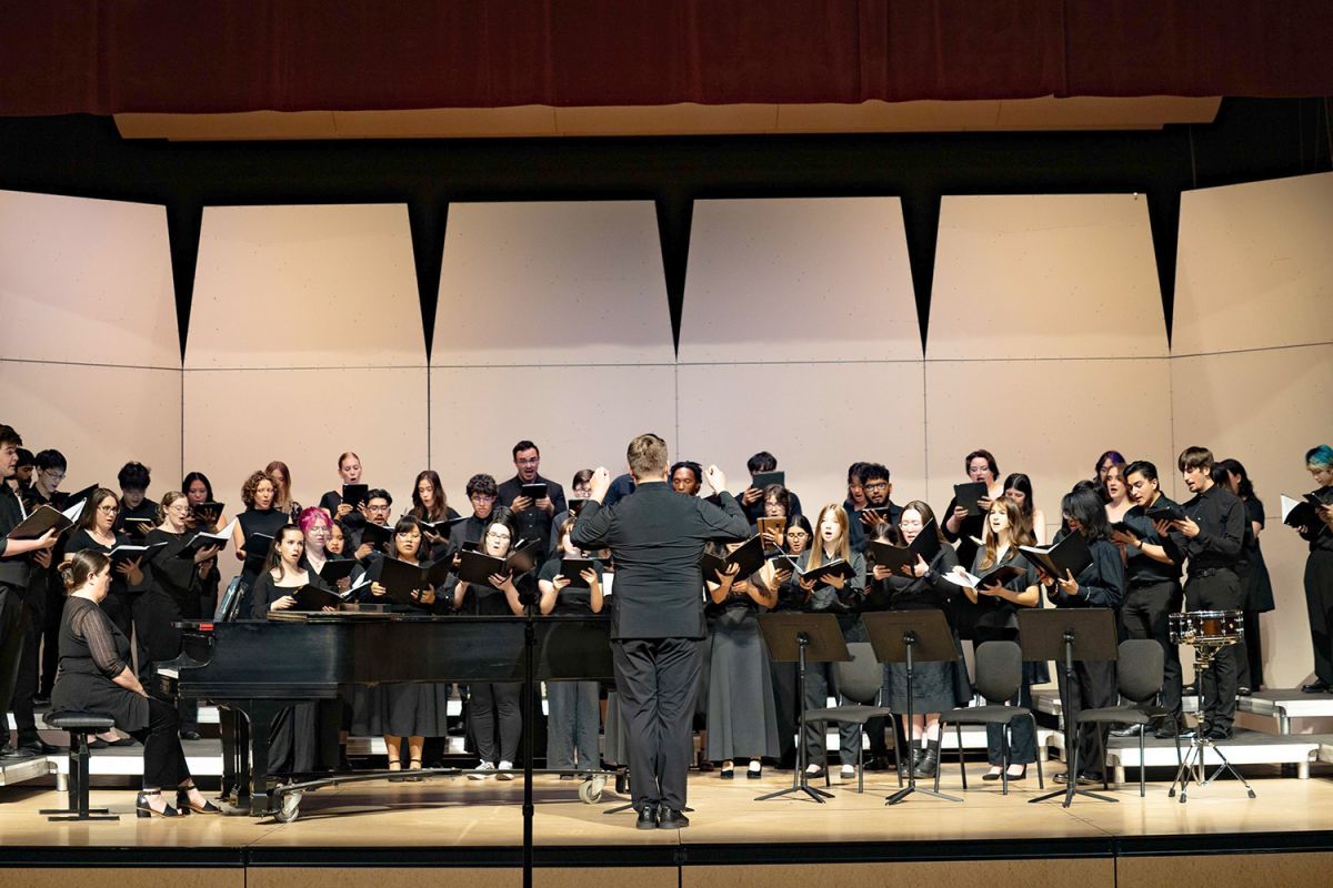 University of the Pacific's choir ensemble on stage