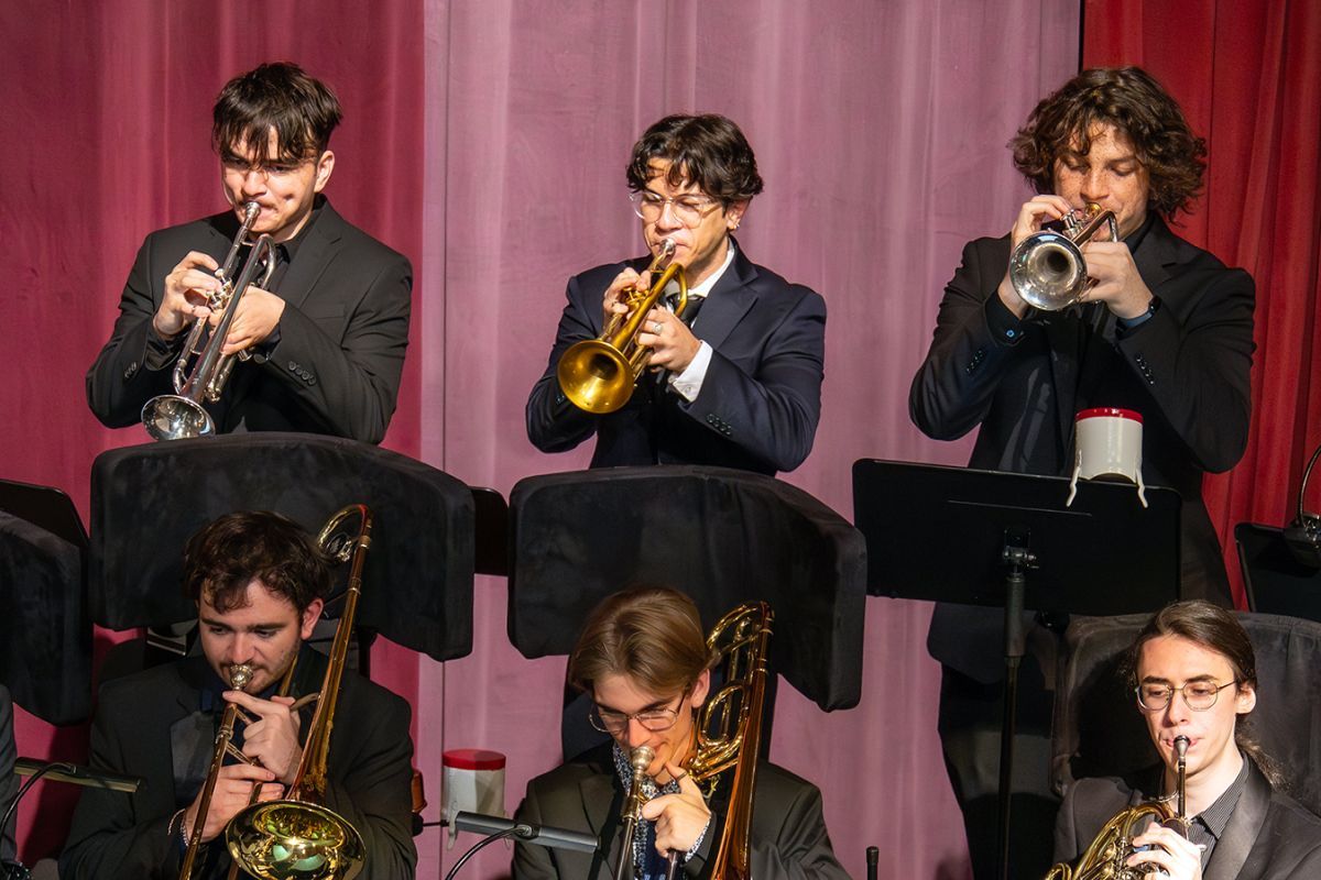University of the Pacific's horn section for the Pacific Jazz Ensemble