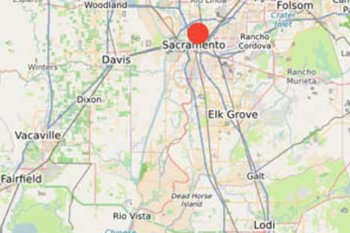 map of San Francisco and Sacramento