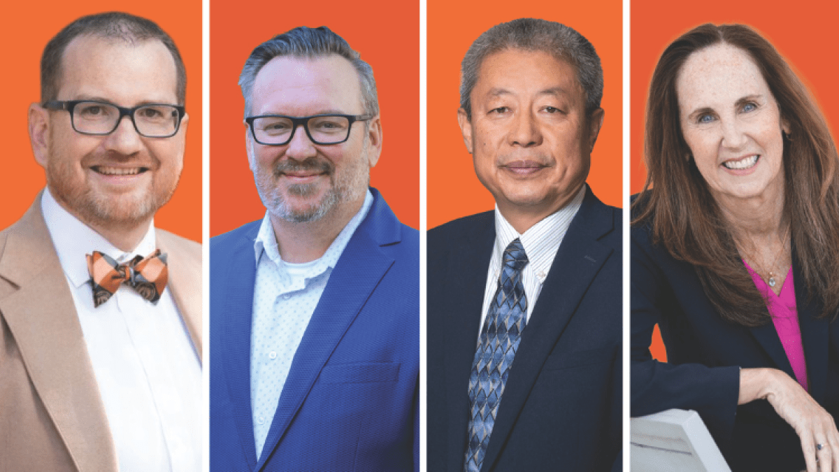Four headshots of the 2026 Faculty Mentor Award recipients