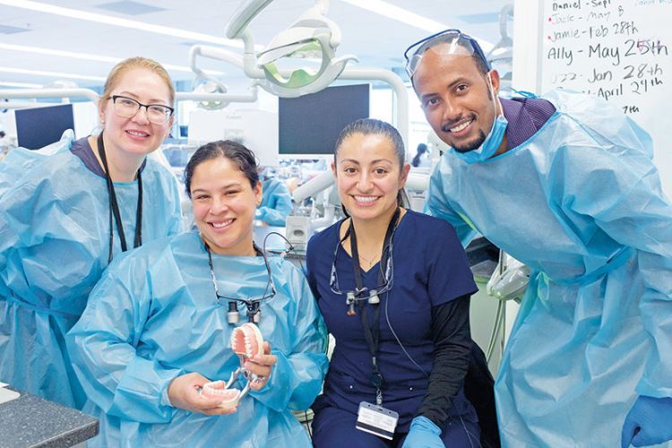 four people in the main clinic