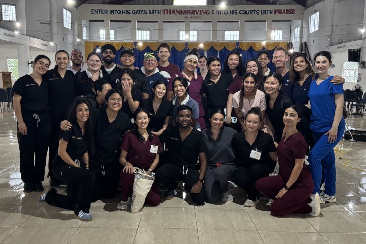 group of students gathered in Jamaica