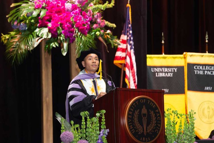 Student speaker Dr. Christian Aquino, DDS ’26