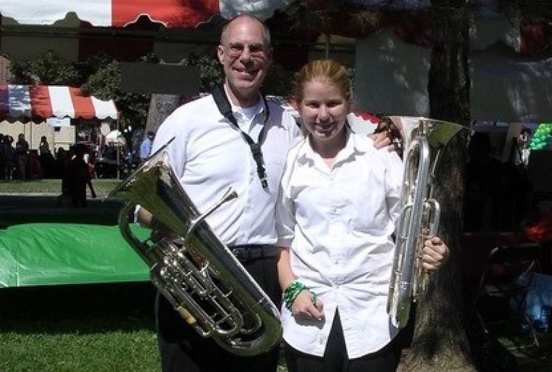 Eric Hammer with Bette Stover of the Valley Concert Band.