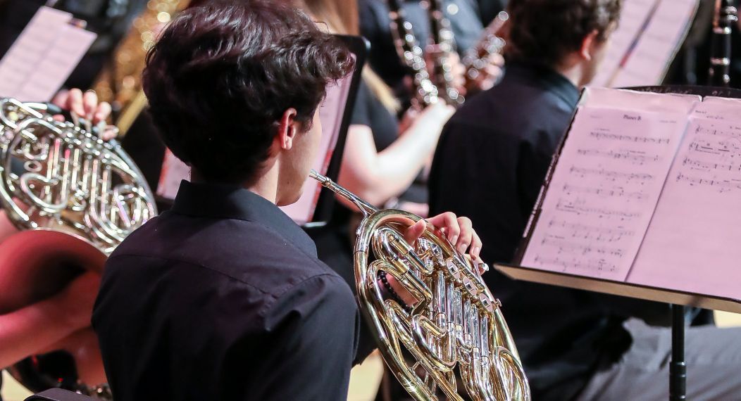 student in a concert band