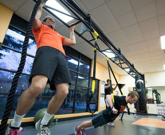 Students doing pullups